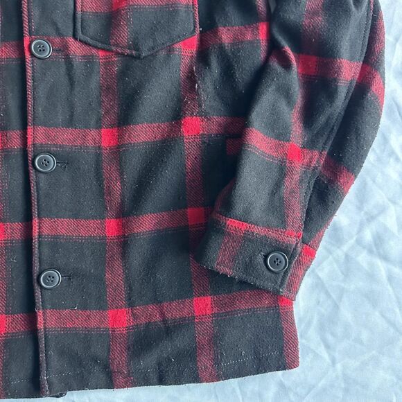 Zara Red and Black Plaid Shirt Jacket Flannel Shacket - Picture 3 of 4